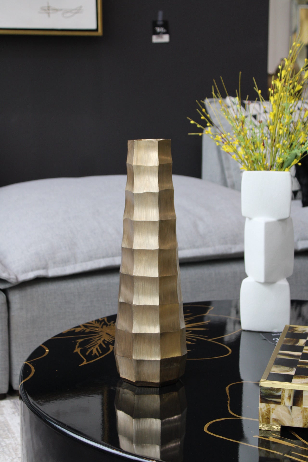 Terini Small Metal Vase, Gold