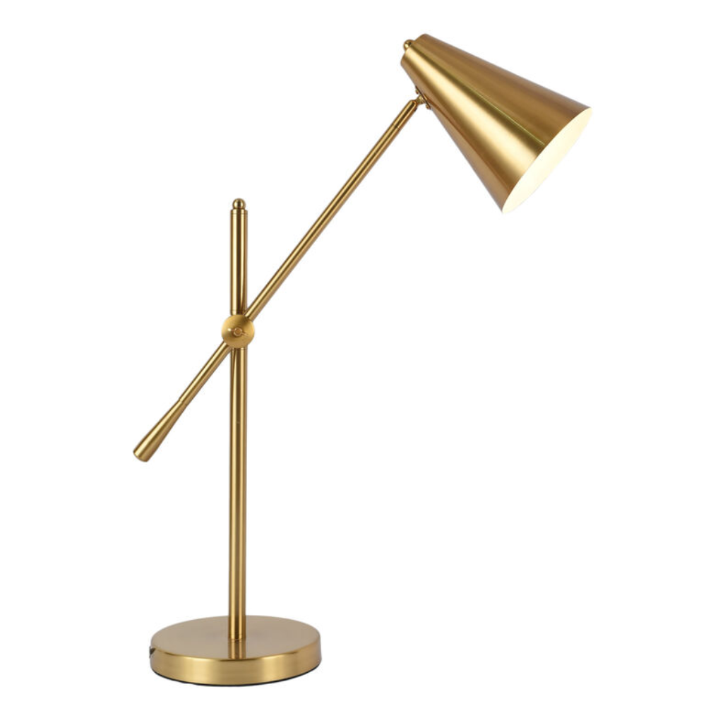 Lámpara metal dorado brazo ajustable