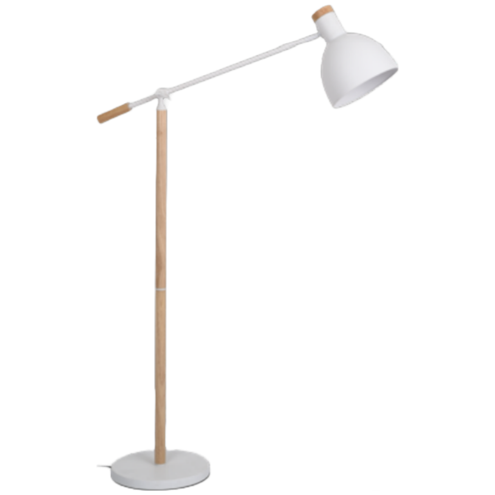 Lámpara de pie metal y madera